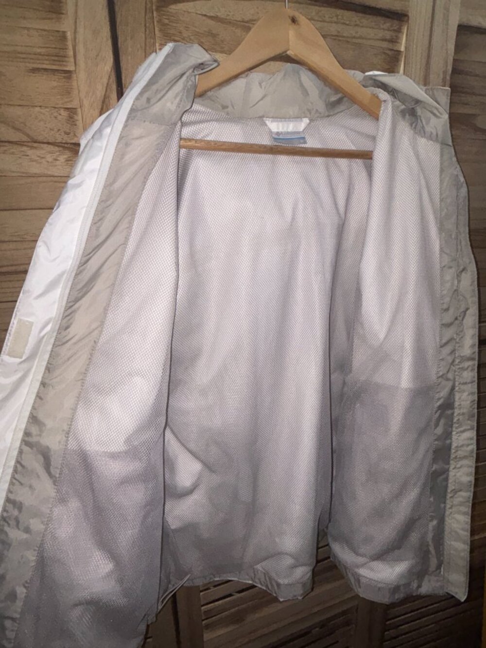 Columbia Women's White & Gray Hooded Rain Jacket Size M - Picture 6 of 10